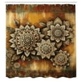 thumbnail image 4 of Ambesonne Boho Shower Curtain, Trippy Intricate Mandala Art, 69"Wx70"L, Pale Vermilion Cream, 4 of 4