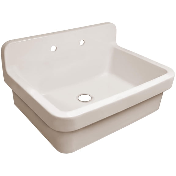 Old Fashioned Country Fireclay Utility Sink with High Backsplash