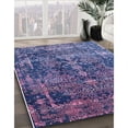 thumbnail image 2 of Ahgly Company Indoor Round Mid-Century Modern Blue Oriental Area Rugs, 7' Round, 2 of 6