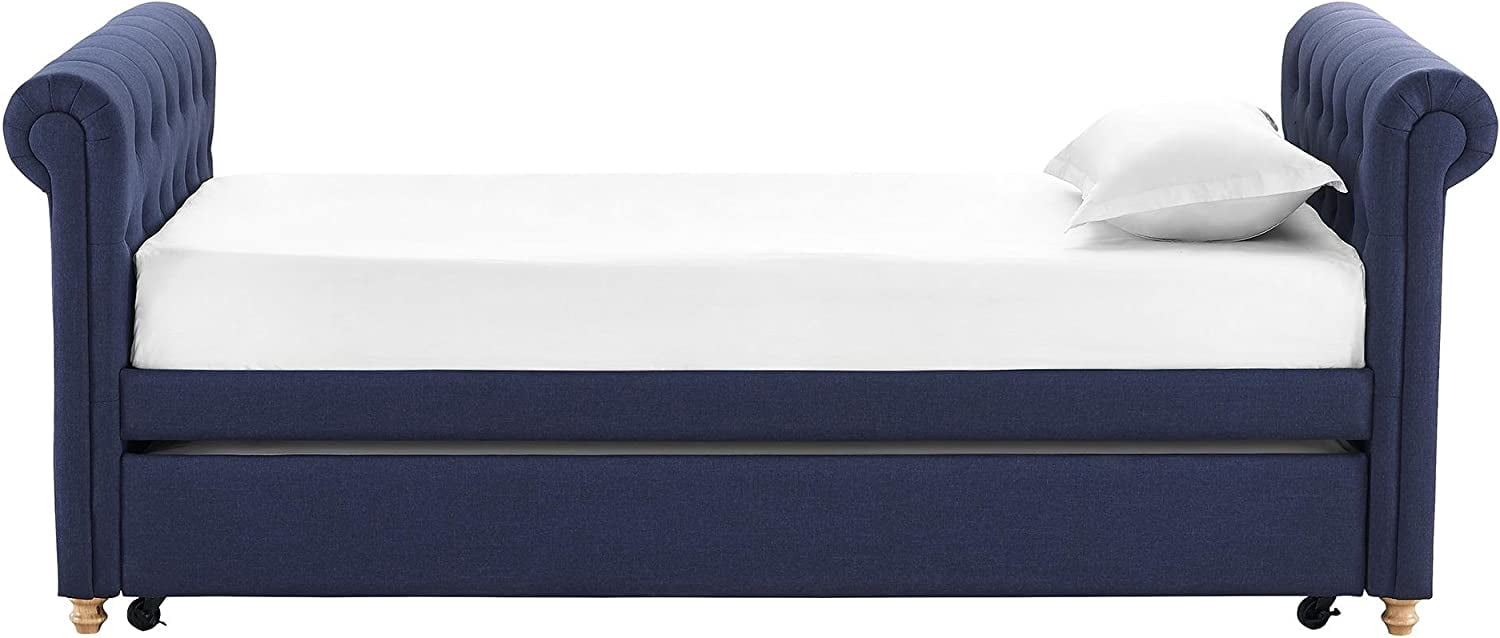 Sophia Upholstered Daybed Trundle, Twin, Navy