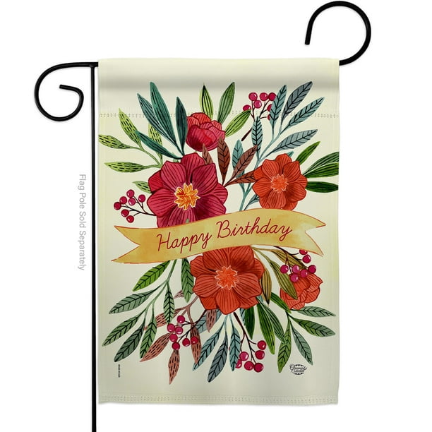 Happy Birthday Garden Flag Celebration 13 X18 5 Double Sided Decorative Vertical Flags House Decoration Small Banner Yard Gift Com Happy Birthday Garden Flag Celebration, Birthday Garden Flags