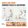 thumbnail image 5 of Shower Chair for Elderly, Adjustable Height Bath Seat with Back & Handles, Non-Slip Bathroom Stool, 350 lbs Capacity, Handicap Shower Bench for Inside Tub, 5 of 7