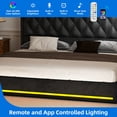 thumbnail image 3 of DEXTRUS Upholstered King Size Bed Frame with Drawers & Tall Headboard, Velvet Bed Frame with LED Lights & Charging Station, Black, 3 of 8