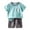 Mint Green, variant on Hienoo Infant Boys Outfits Cartoon Casual Short Sleeve T Shirt Shorts Set, Sizes 18-24M