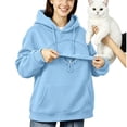 thumbnail image 4 of lcziwo Cat Pouch Hoodie for Women Pet Hoodies Oversized Dog Carrier Hooded Sweatshirt with Carrying Pockets 2026 Light Blue,XL, 4 of 9