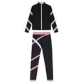 thumbnail image 5 of renvena Kids Ice Skating Jacket with Figure Skating Leggings Girls Zipper Outwear and Dance Pants Set Size 6-16 Pink 16, 5 of 7