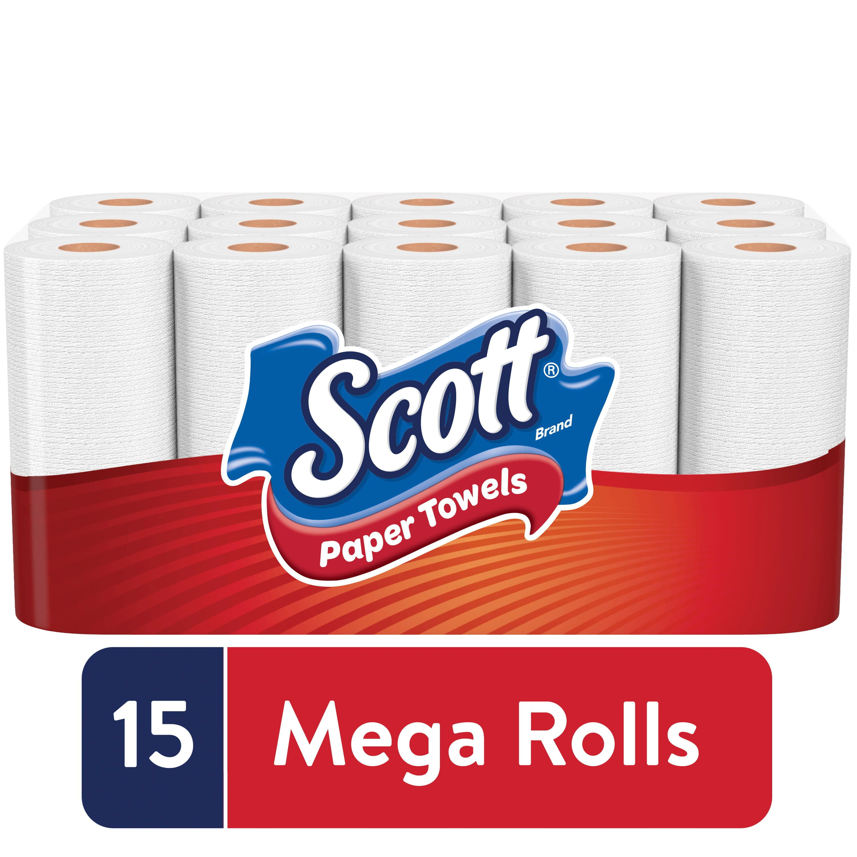 Scott Paper Towels Choose-A-Sheet 6 Double 12 Regular Rolls White Scott Paper Towels Choose-A-Sheet 6 Double 12 Regular Rolls White