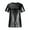 Black, variant on Mens Plus Size Shirts Men's Casual Shiny V-Neck Short Sleeve Teen Trend Slim Tops