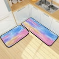 thumbnail image 7 of 2-Piece Kitchen Rugs Set Non-Slip Mats Carpet Floor for Kitchen, Bathroom (19.7"x27.6" & 19.7"x47.2") Tie-dye Clouds Pattern, 7 of 7