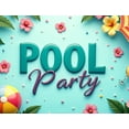thumbnail image 4 of LUUFILx Pool Party Photography Props Backdrop Beach Summer Outdoor Event Decorations Background Tropical Theme Party Supplies Banner, 4 of 8