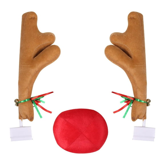 Reindeer Car Decoration Window Winter Costume Hanging Grille Red Nose Ornament for Holiday Patio Backyard Bedroom