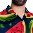 thumbnail image 5 of Watermelon Men's Short Sleeve Beach Shirts Poplin Spread Collar Tops Casual Printed Button Down Summer Unisex, 5 of 6