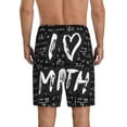 thumbnail image 3 of Naloa I love Math Men's Short Pajama Pants, Lounge Comfort Shorts with Elasticized Waistband and Side Pockets - Small, 3 of 9
