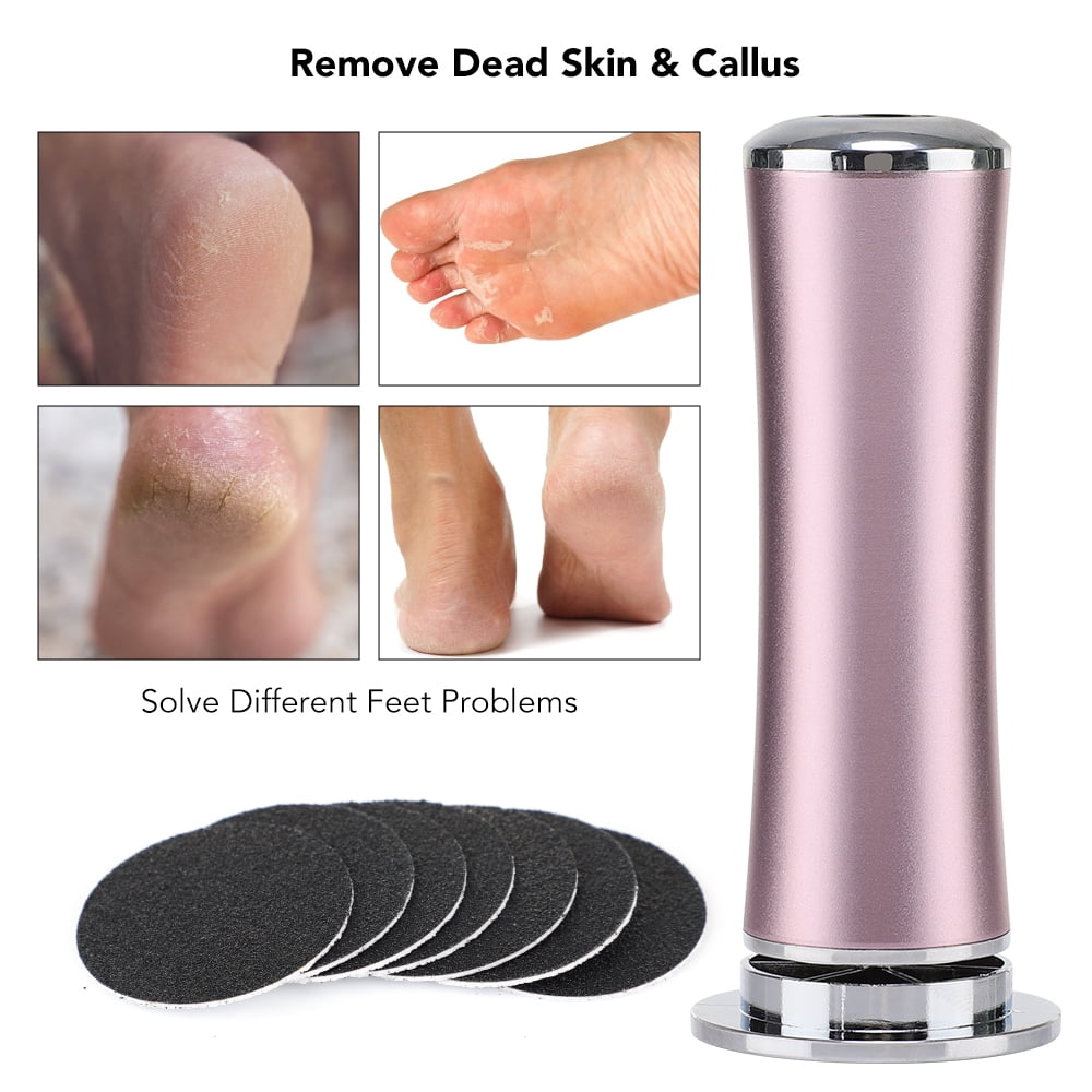 Electric Foot Callus Remover with Adjustable Speed Function,Professional Electric Foot File with 60 Sandpaper Discs,Electric Callus Remover for Feet,Pedicure Tool for Men and Women Rose Gold