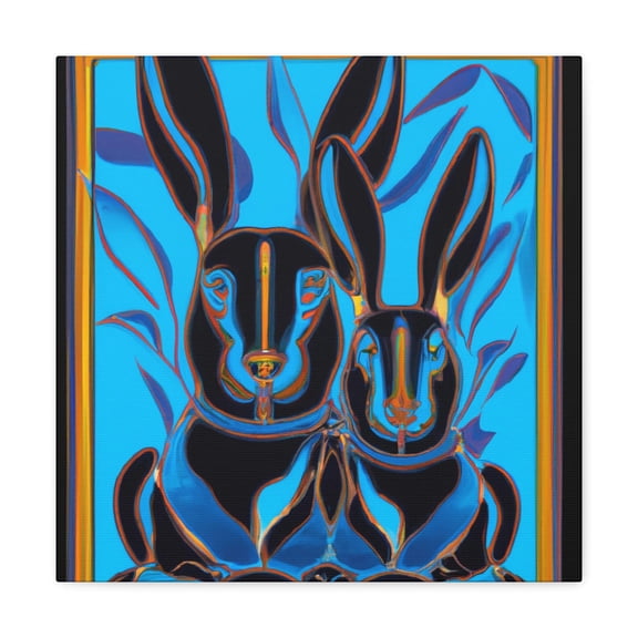 Rabbits in Deco Land - Canvas
