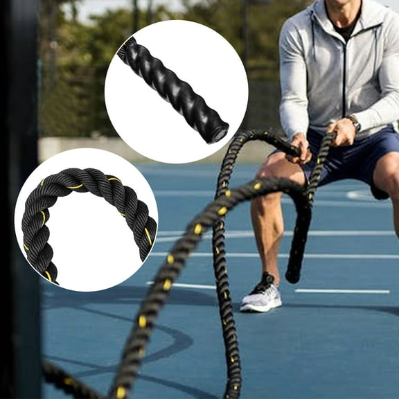Wacanda 1.5" Poly Dacron 50ft Battle Rope Exercise Workout Strength Training Undulation