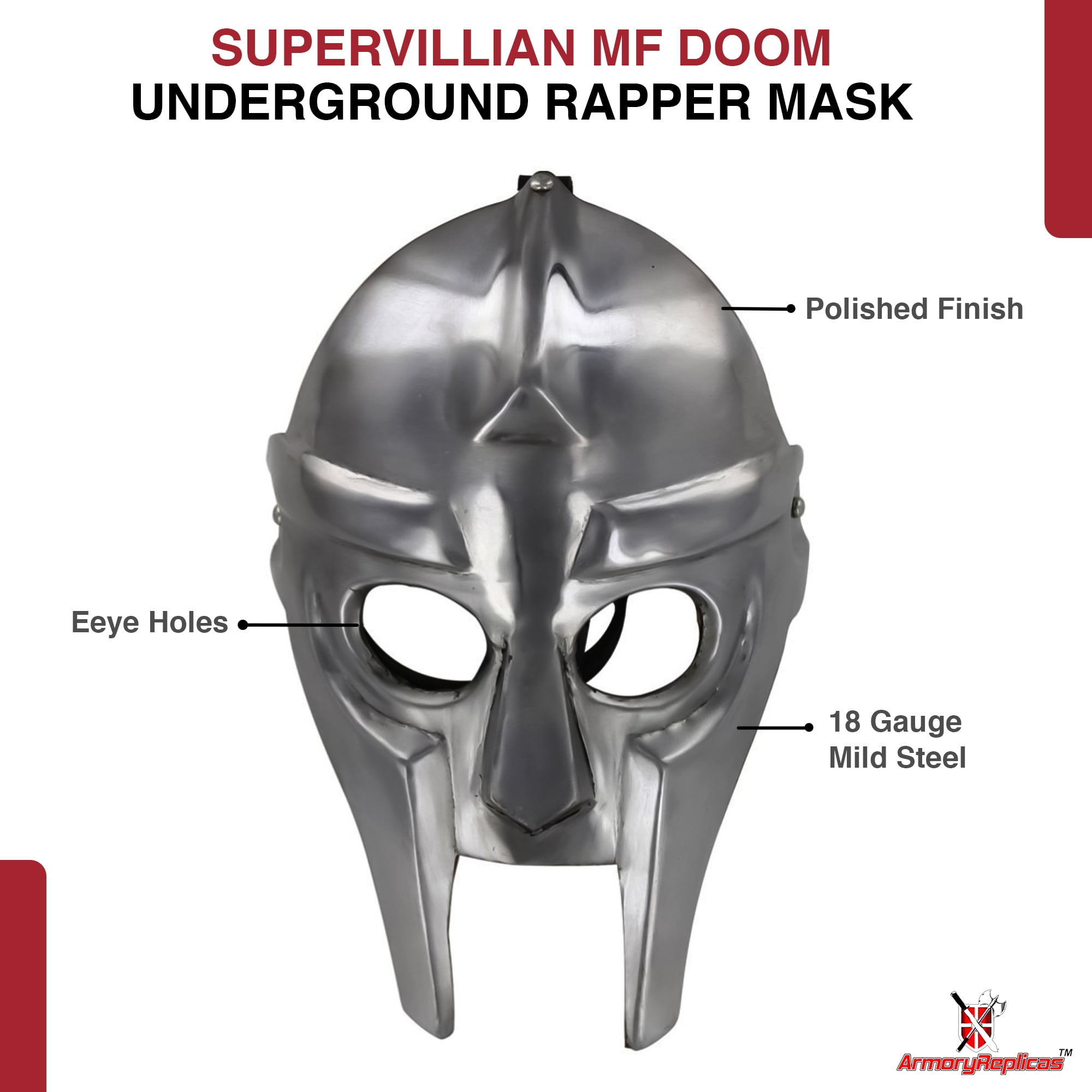 Armory Replicas Supervillain MF Doom Underground Rapper Mask