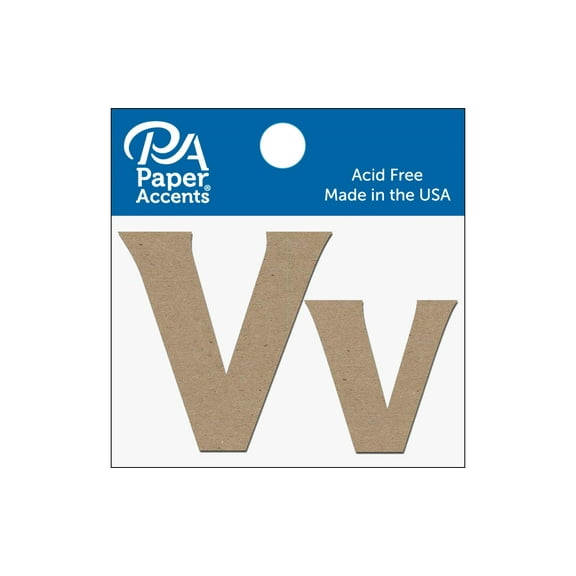 Chipboard Letter 2" Vv 2pc Natural