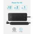 thumbnail image 2 of Anker Power Strip Surge Protector (2100J), 12 Outlets with 2 USB A and 1 USB C Port for Multiple Devices, 5ft Extension Cord, 20W Power Delivery Charging for Home, Office, Dorm Essential, TUV Listed, 2 of 5