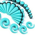 thumbnail image 3 of Opolski 30 Pcs Spiral Tapers Plugs Big Gauges Kit 10-20mm Turquoise Stretching Set, 3 of 5