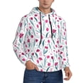 thumbnail image 2 of Pofeuu Tulips Flowers Print Mens Casual Hooded Collar Drawstring Hoodies Pullover Sweatshirts Casual Long Sleeve Shirts-3X-Large, 2 of 7