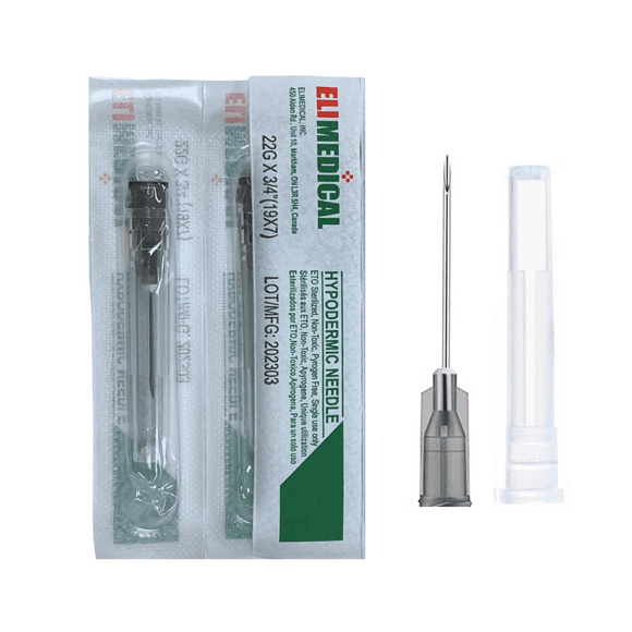 Elimedical Veterinary Hypodermic Syringe, Poly Hub 22G x 3/4", 100pcs/box NDL2219