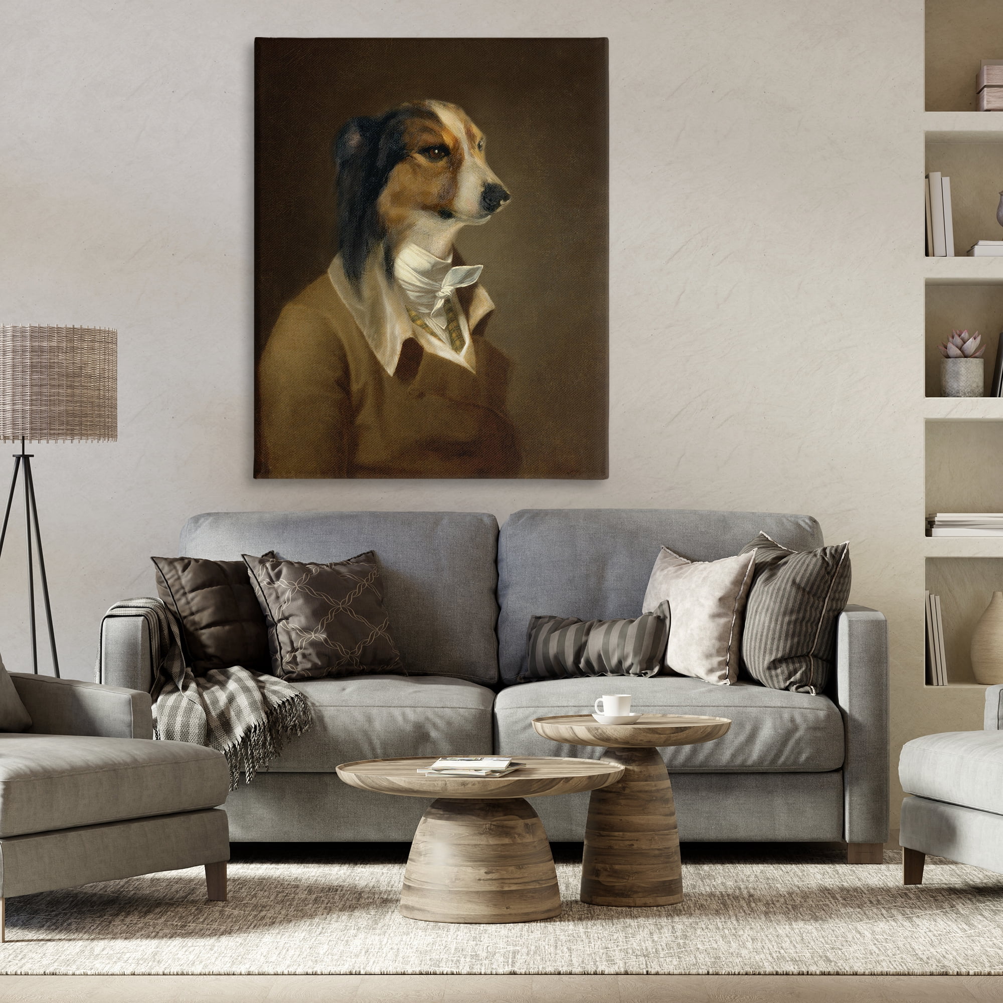 Stupell Industries Classic Attire Dog Portrait Animals & Insects Painting Gallery Wrapped Canvas Art Print Wall Art, 36 x 48