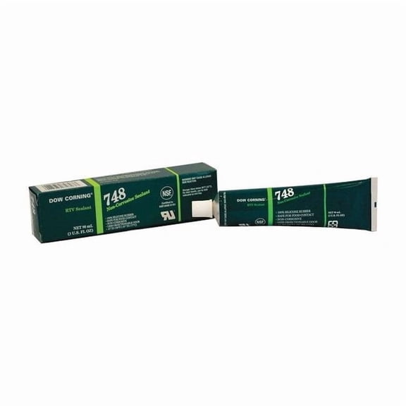 Dowsil Silicone Sealant, 3 oz, Tube, White, Silicone Base, 748 2455846
