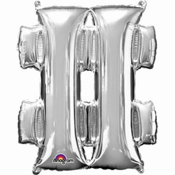 Burton & Burton 33" Symbol "#" Silver Balloon