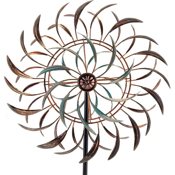 Large Outdoor Metal Wind Spinners, 360 Degrees Swivel Wind Sculpture Yard Art Decor for Patio, Lawn & Garden 66 * 15.8 Inches