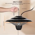 thumbnail image 3 of Ceiling Mounted Patio Heater, 1500W/750W Electric Infrared Outdoor Hanging Heater with IP34 Waterproof For Balcony Courtyard Use, 3 of 8