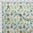 thumbnail image 4 of oneOone Georgette Viscose Off White Fabric Ice Cream Cone Sewing Craft Projects Fabric Prints By Yard 42 Inch Wide, 4 of 6