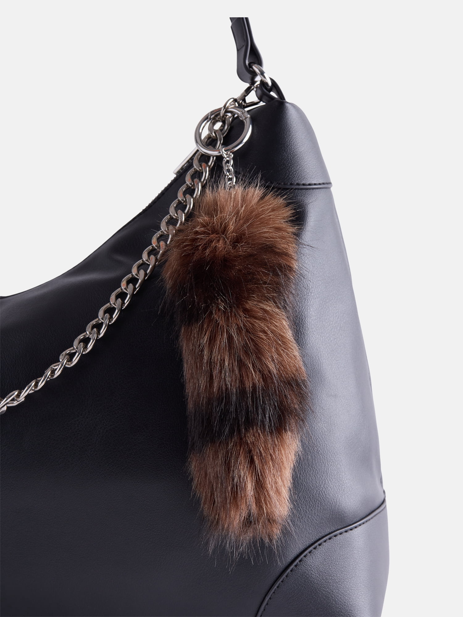 No Boundaries Women’s Faux Fur Fox Tail Bag Charm, Brown