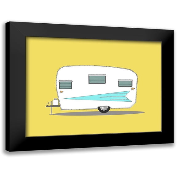 Annie Bailey Art 14x12 Black Modern Framed Museum Art Print Titled - Vintage Roadrunner