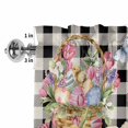 thumbnail image 4 of Easter Bunny Rod Pocket Curtain Valance, Spring Easter Eggs Floral Black White Check Farmhouse Window Valance for Living Room, Bedroom, Kitchen 54"W x 18"L, 4 of 9
