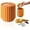 Orange, variant on FXMLRLK Desktop Mini Cute Trash Can with Lid, Space Saving PP Plastic Cylindrical Tiny Garbage Can, Size:5.91" x 4.92", White