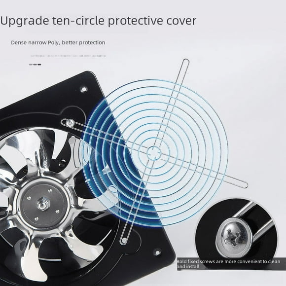 Extractor de aire para cocina, extractor de humos de aceite, extractor estático para inodoro, tipo ventana colgante, potente ventilador para ahumado