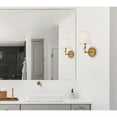 thumbnail image 2 of Bethany 1 light bath sconce in brass with white fabric shade, 2 of 3