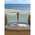 thumbnail image 5 of Outdoor Pillows Waterproof, Teal Green Botanical Throw Pillows with Inserts Included, Farmhouse Modern Striped Leaf Indoor Outdoor Decorative Lumbar Pillow for Bed/Couch/Patio 16"x16", 2Pcs, 5 of 8