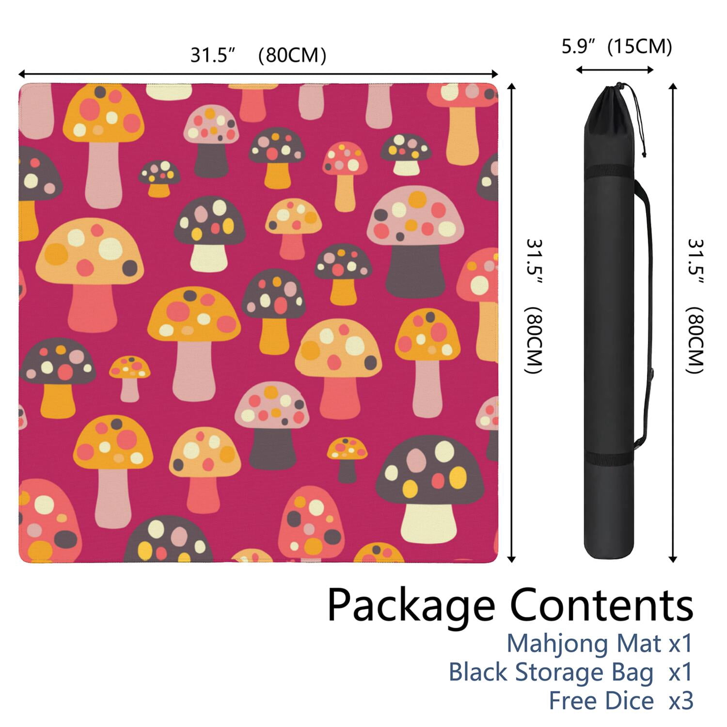 31.5 Inch Plants Inspired Game Surface Constructed from Durable Rubber Featuring Anti-Slip Grip Backing and Noise Dampening for Tiles Board Games