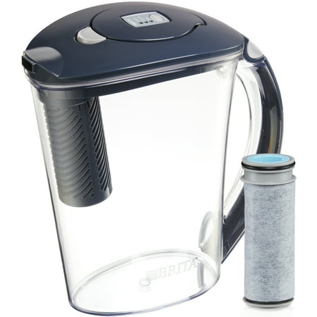 Brita Large 10 Cup Stream Filter as You Pour Water Pitcher with 1 Filter, Rapids BPA Free, Carbon