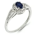 thumbnail image 2 of 925 Sterling Silver Rhodium-Plated Created Sapphire and Diamond Ring Size 6, 2 of 6
