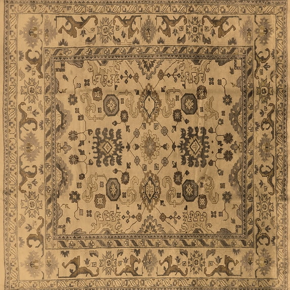 Ahgly Company Indoor Square Oriental Brown Traditional Area Rugs, 5' Square