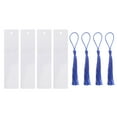 thumbnail image 1 of Unique Bargains Sublimation Blank Bookmark Double Sided with Dark Blue Normal Tassels, 4 Pieces, 1 of 5