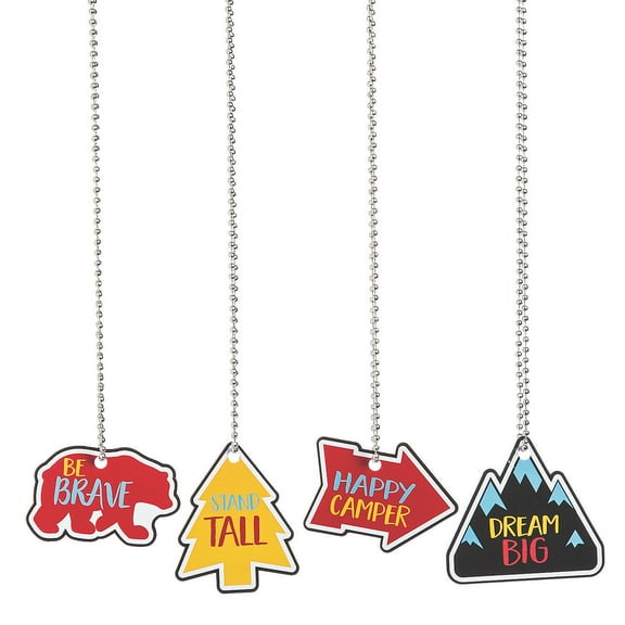 Adventure Dog Tag Necklaces - Jewelry - 12 Pieces