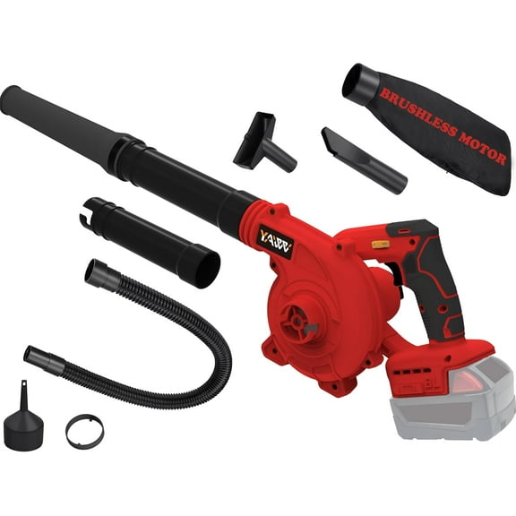 Cordless Leaf Blower for Milwaukee M18 Battery,Electric Jobsite Air Blower with Brushless Motor,6 Variable Speed Up to 180MPH,2-in-1 Handle Electric Blower and Vacuum Cleaner(Battery Not Included)