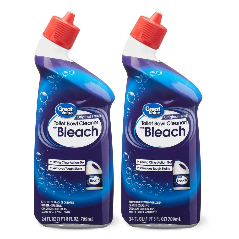 Great Value Toilet Bowl Cleaner with Bleach, Original Fresh, 2 Count