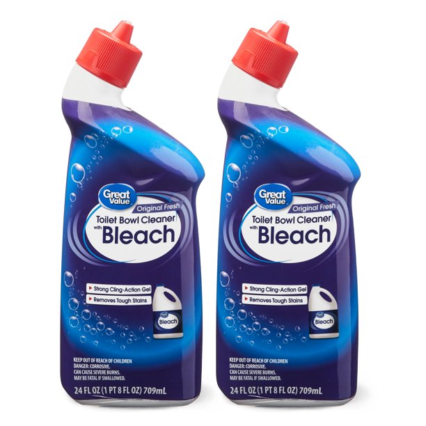 Great Value Toilet Bowl Cleaner with Bleach, Original Fresh, 2 Count