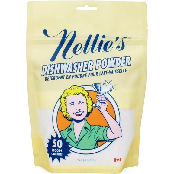 Nellie's All Natural Auto-Dish Powder 50 Scoop (12 Pack) 1.6 lb