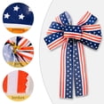thumbnail image 6 of 2 Pcs Large Patriotic Wreath Bow Decor 4th of July Wreath Red White Blue Burlap American Flag Star Bow for Indoor Outdoor Tree Topper Independence Day Memorial Day 10 x 18 Inch(Rustic), 6 of 7